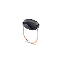 Bague Friandise en or rose & Pierre de lune - Noir