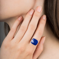 Bague Friandise en or jaune & Lapis Lazuli - Bleu Foncé