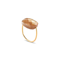 Bague Friandise en or jaune & Pierre de soleil - Doré