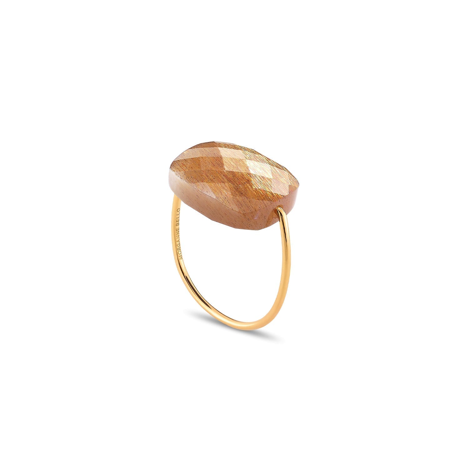 Bague Friandise en or jaune & Pierre de soleil - Doré