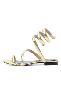 Sandales plates Cleopatra en cuir - Oro