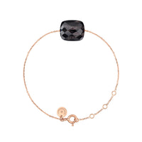 Bracelet Friandise en or rose & Pierre de lune - Noir