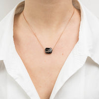 Pink gold & Moonstone Friandise necklace - Black