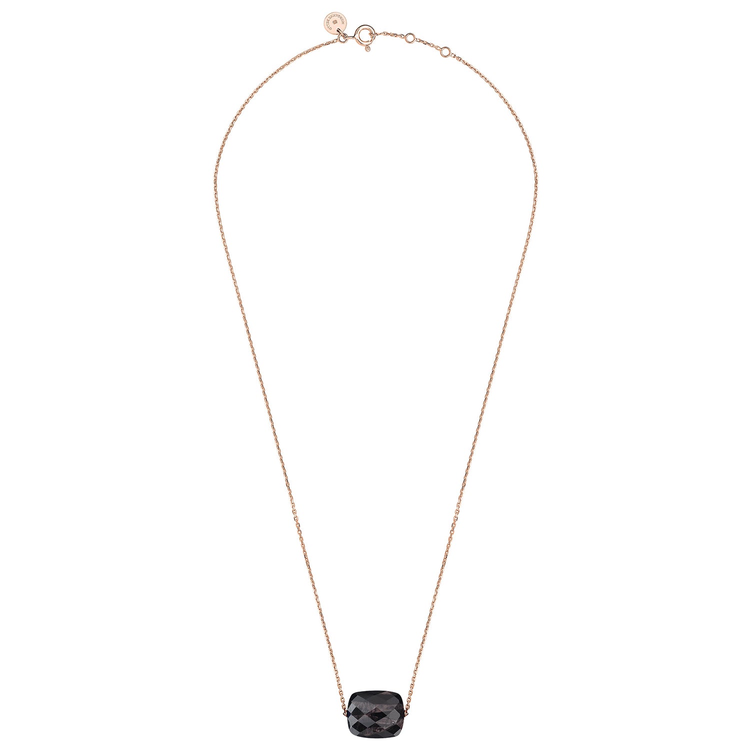 Collier Friandise en or rose & Pierre de lune - Noir