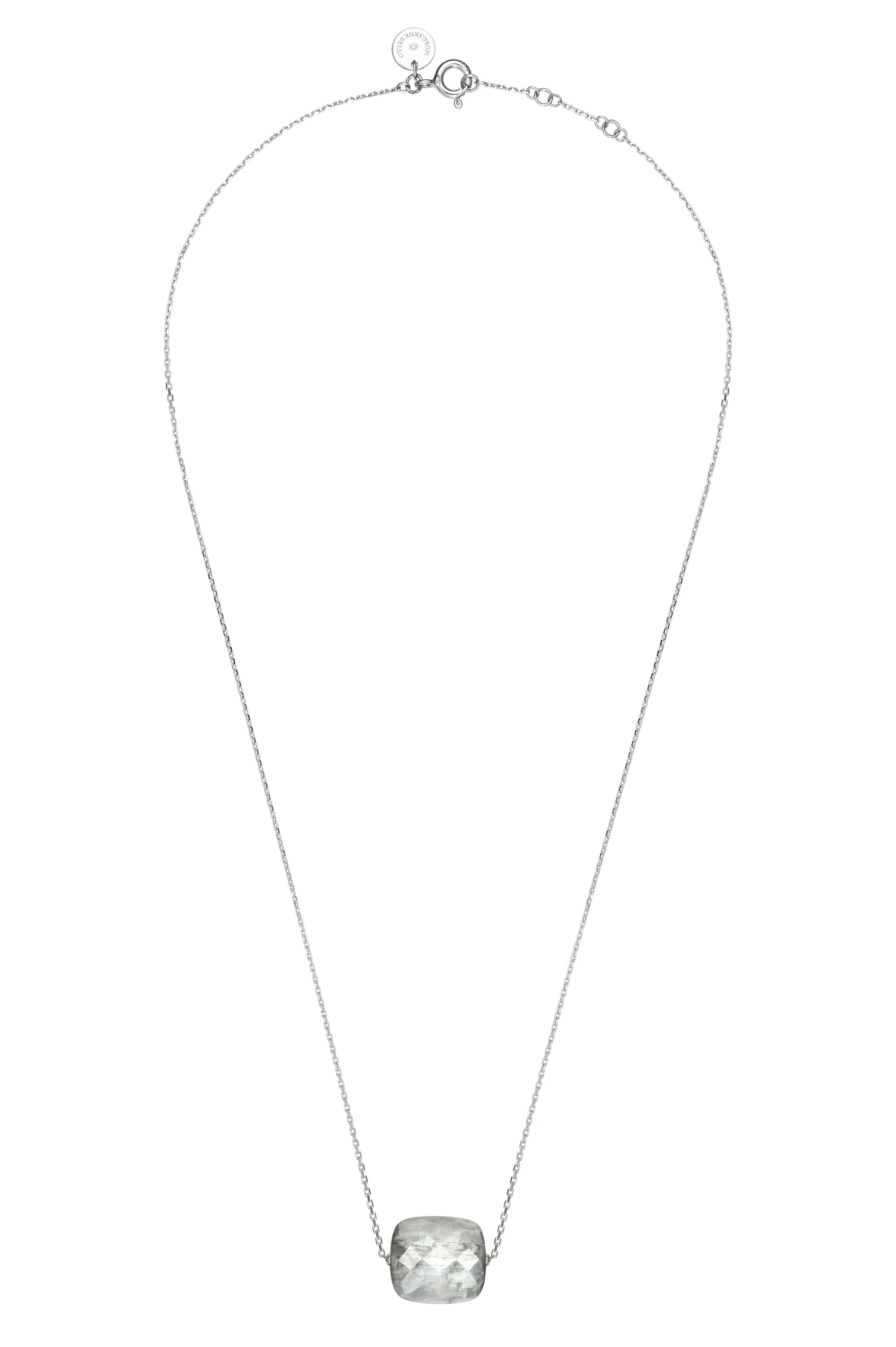 Collier Friandise en or blanc & Œil de chat - Gris