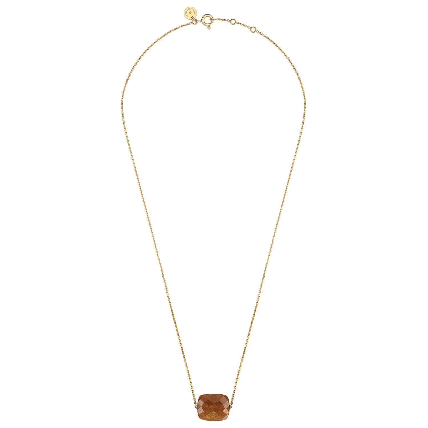 Friandise necklace in yellow gold & Sunstone - Brown