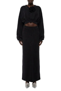 Jupe longue élastiquée à la taille - Black