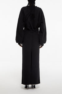 Jupe longue élastiquée à la taille - Black