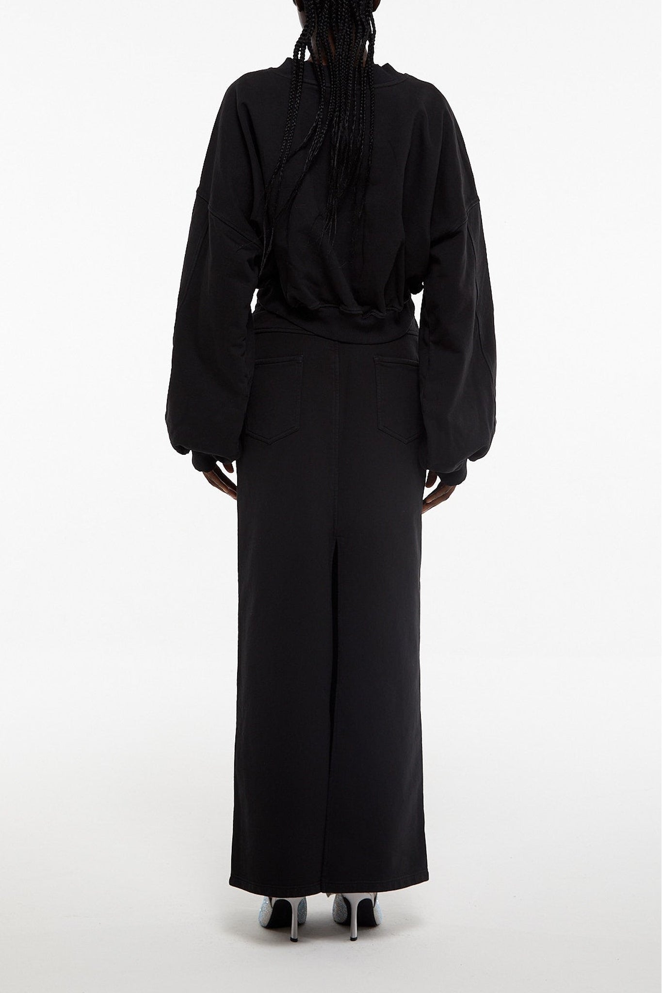 Jupe longue élastiquée à la taille - Black