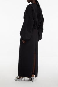Jupe longue élastiquée à la taille - Black