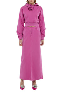 Jupe longue élastiquée à la taille - Hot Pink
