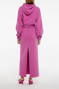 Jupe longue élastiquée à la taille - Hot Pink