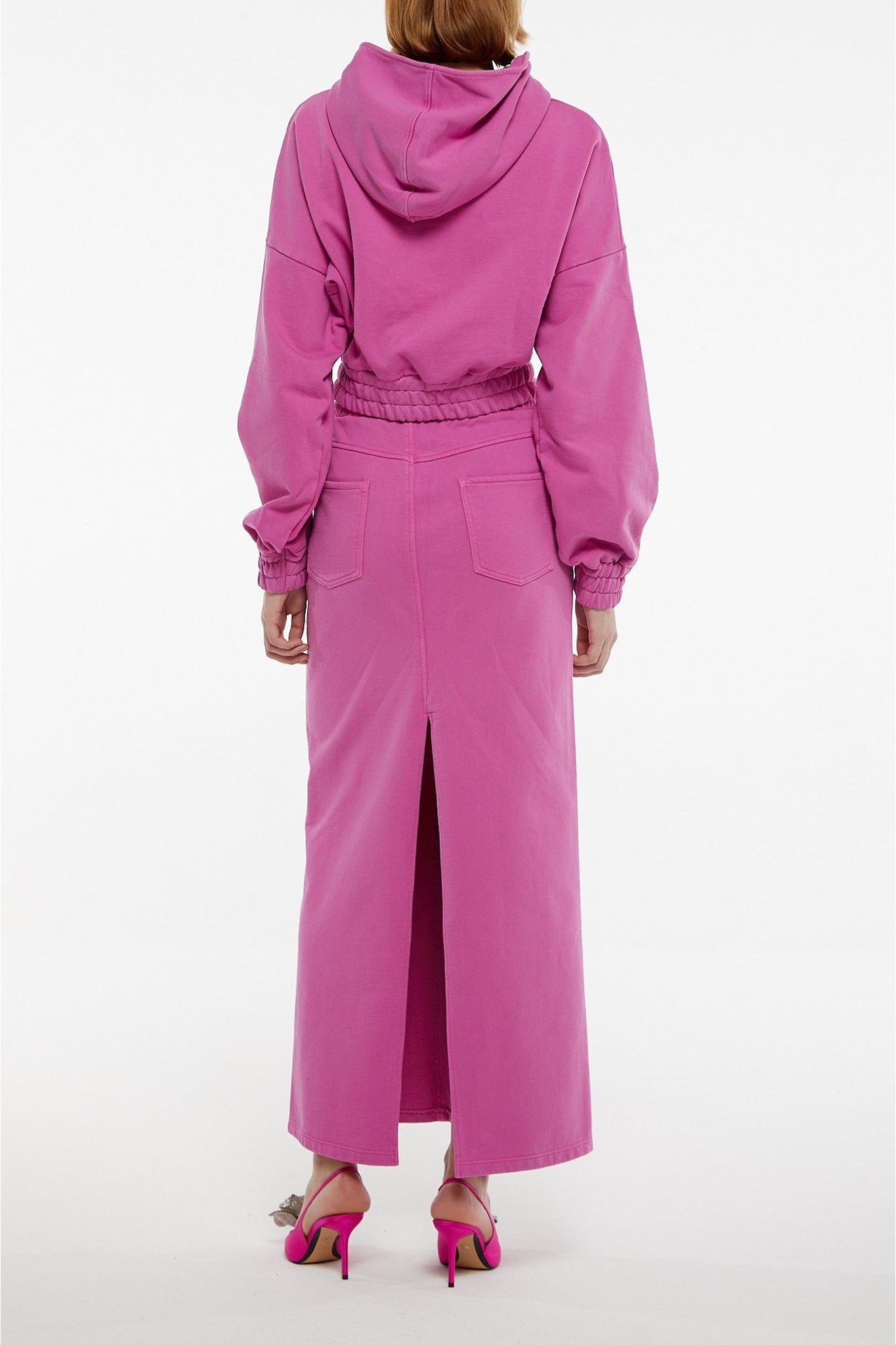 Jupe longue élastiquée à la taille - Hot Pink