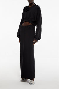 Jupe longue élastiquée à la taille - Black