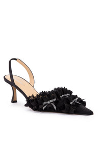 Antoinette 65 silk slingback - Black
