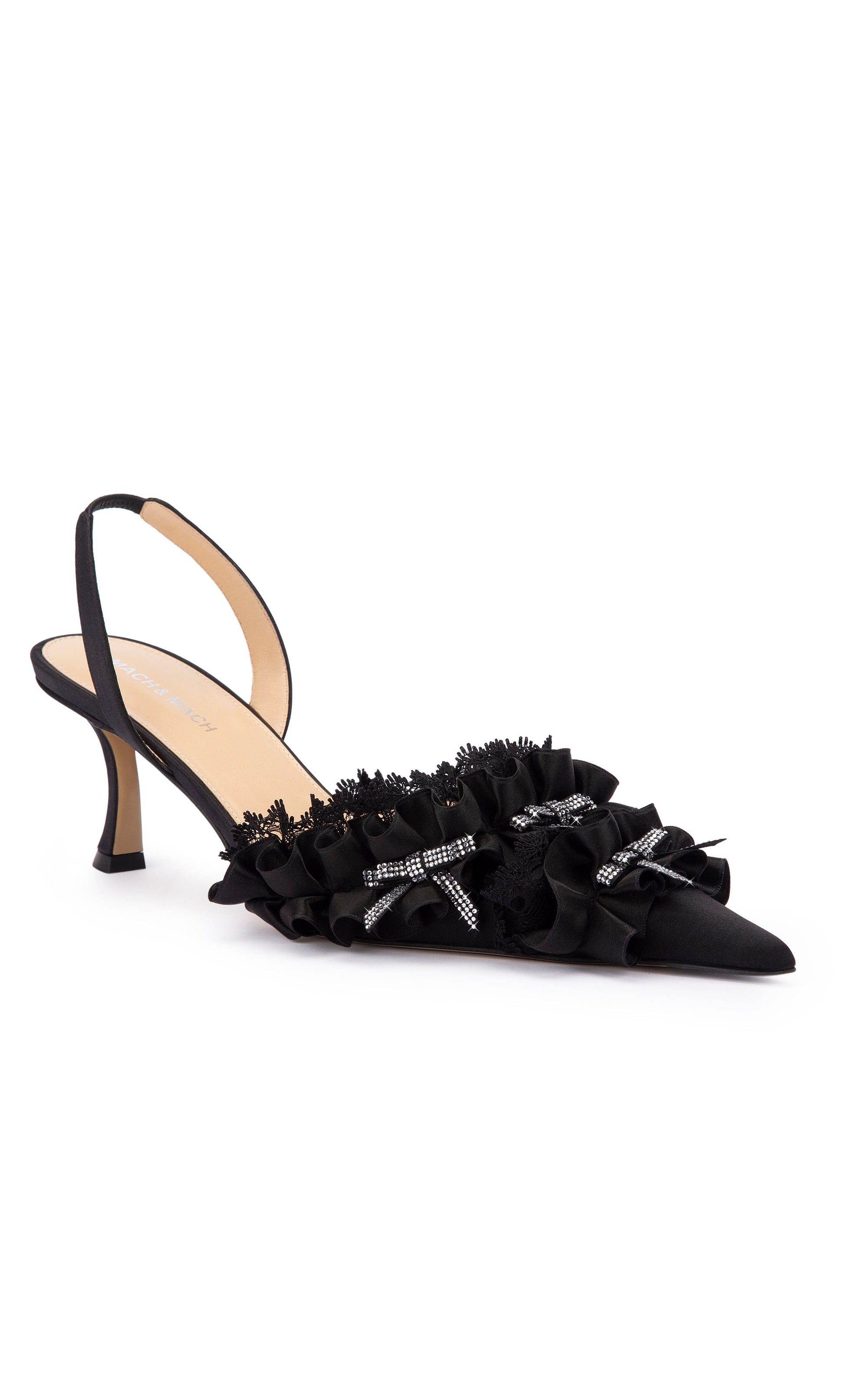 Antoinette 65 silk slingback - Black