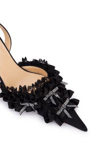 Antoinette 65 silk slingback - Black