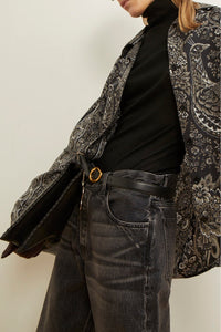Blouse Teddy à motifs en soie - Black