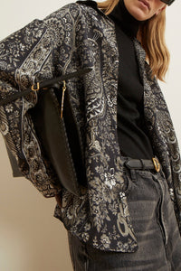 Blouse Teddy à motifs en soie - Black