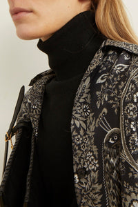 Blouse Teddy à motifs en soie - Black