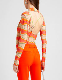 55€ / 1 sold //5 QTY / ST20%   Body Abanaba imprimé - Pink Waves Strippes