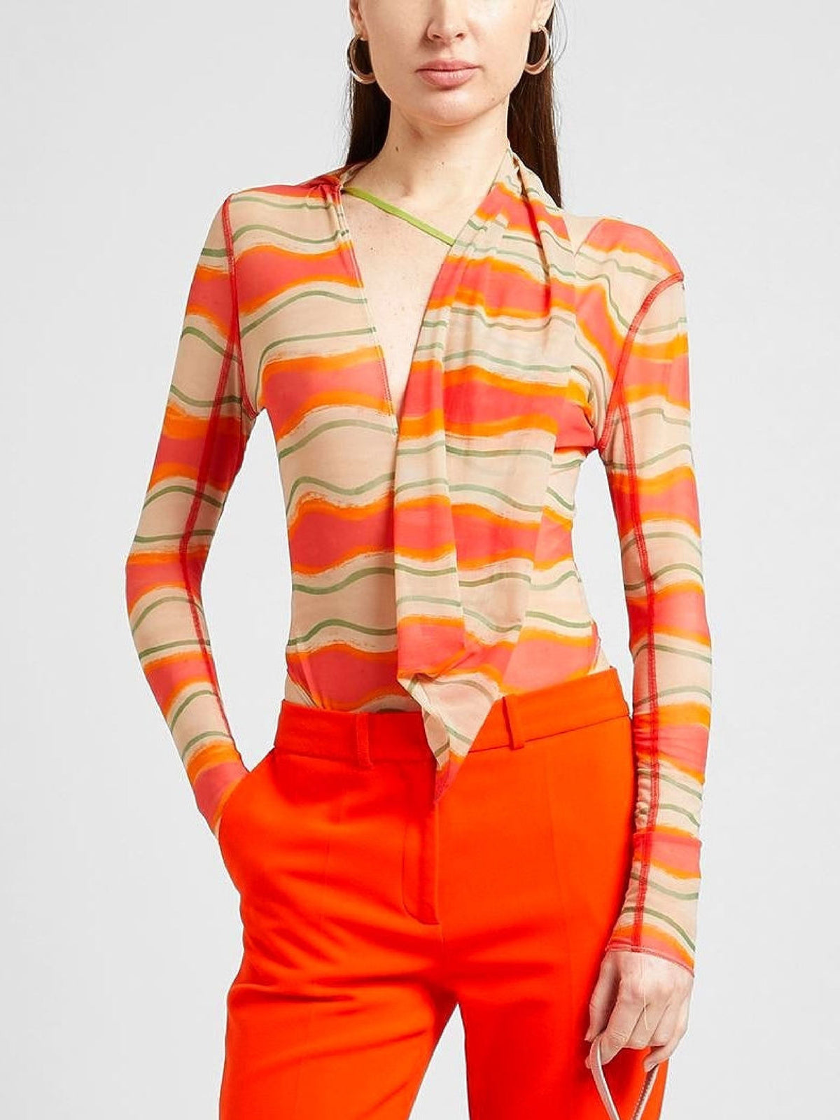55€ / 1 sold //5 QTY / ST20%   Body Abanaba imprimé - Pink Waves Strippes
