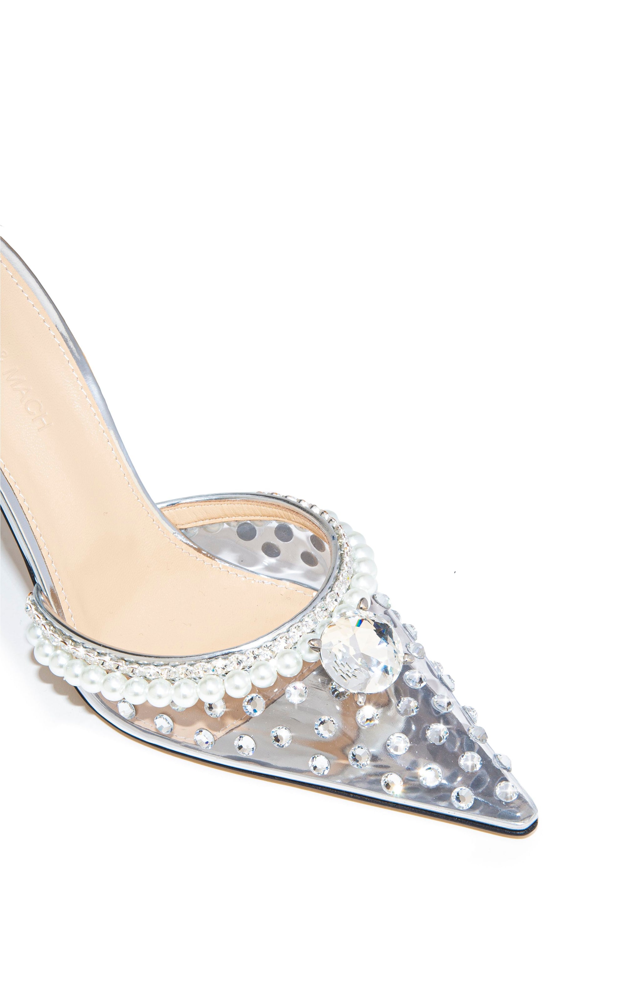 Elizabeth 110 strappy pumps with rhinestones - Silver