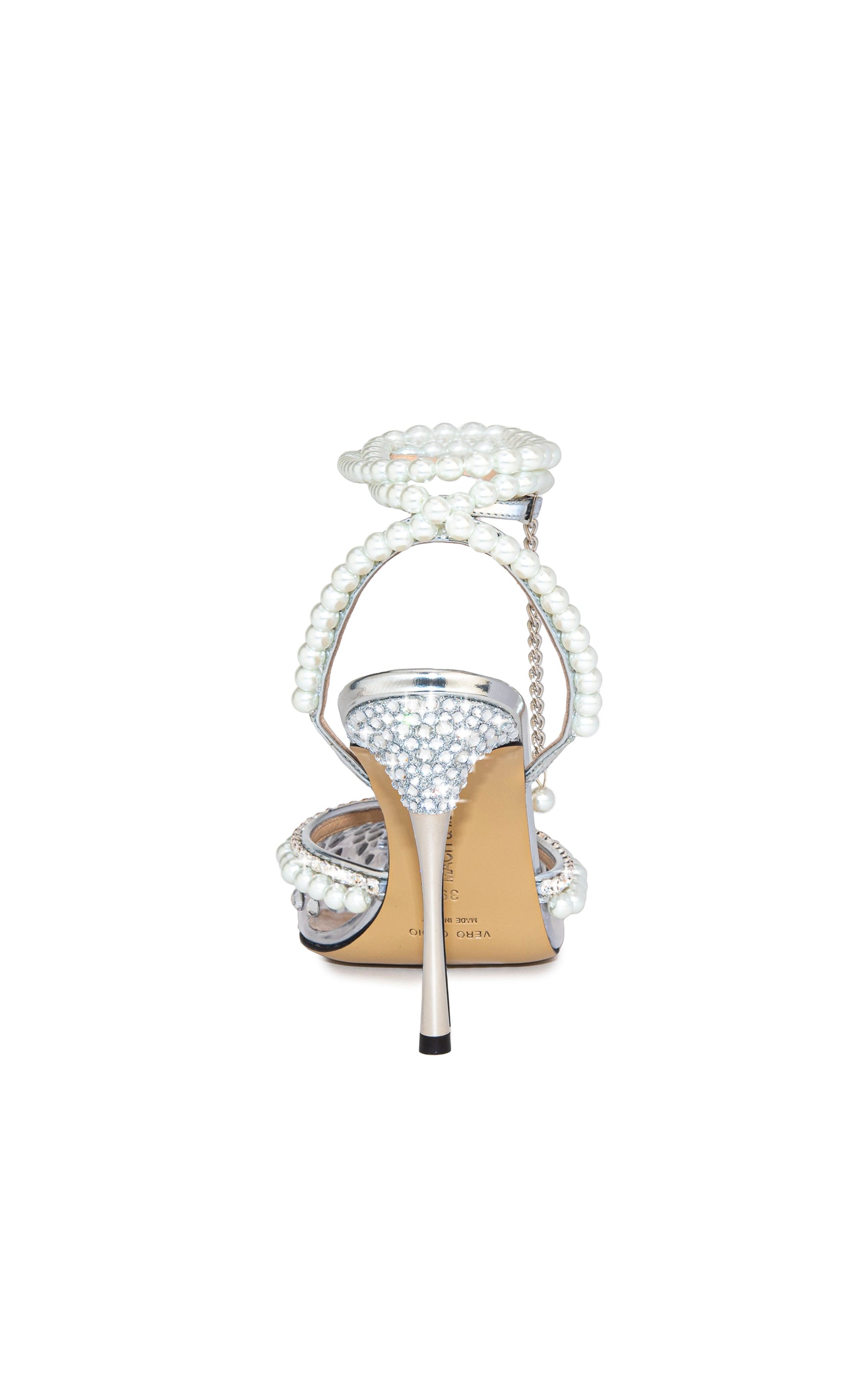 Elizabeth 110 strappy pumps with rhinestones - Silver