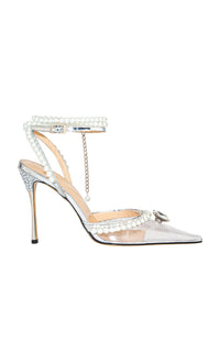 Elizabeth 100 strappy pumps with pearls and rhinestones - Clear