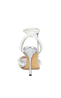 Elizabeth 100 strappy pumps with pearls and rhinestones - Clear