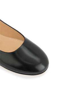 Sirène ballerinas in leather & pearls - Black