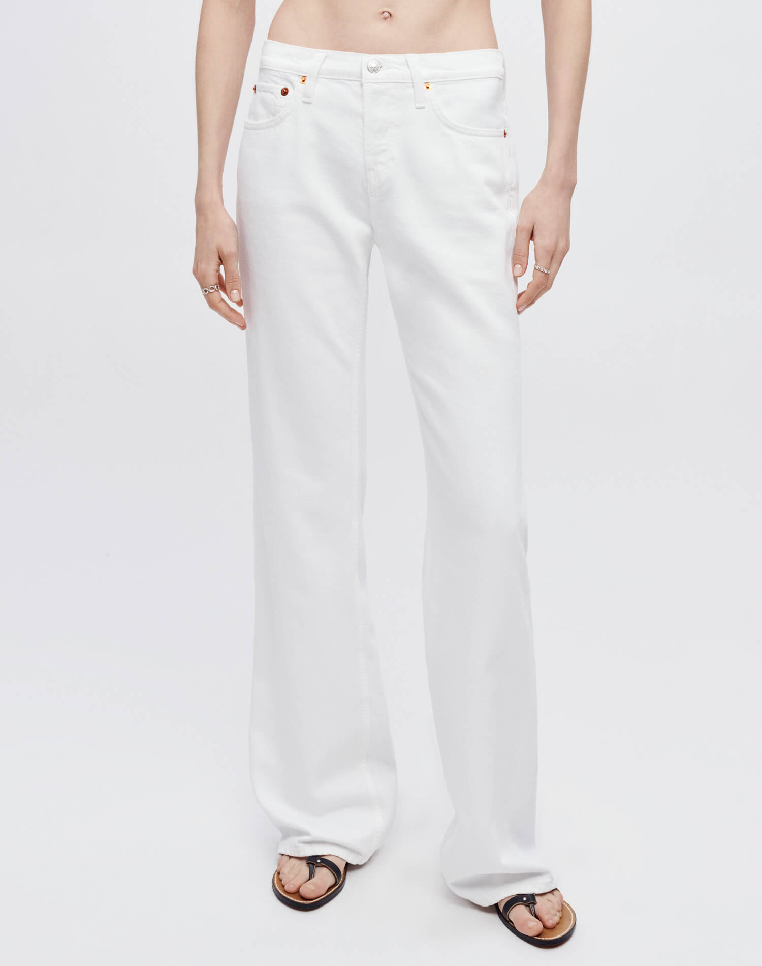 Jean flare Loose Boot - White
