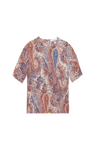 Martial silk paisley top - Denim