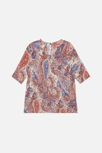 Martial silk paisley top - Denim