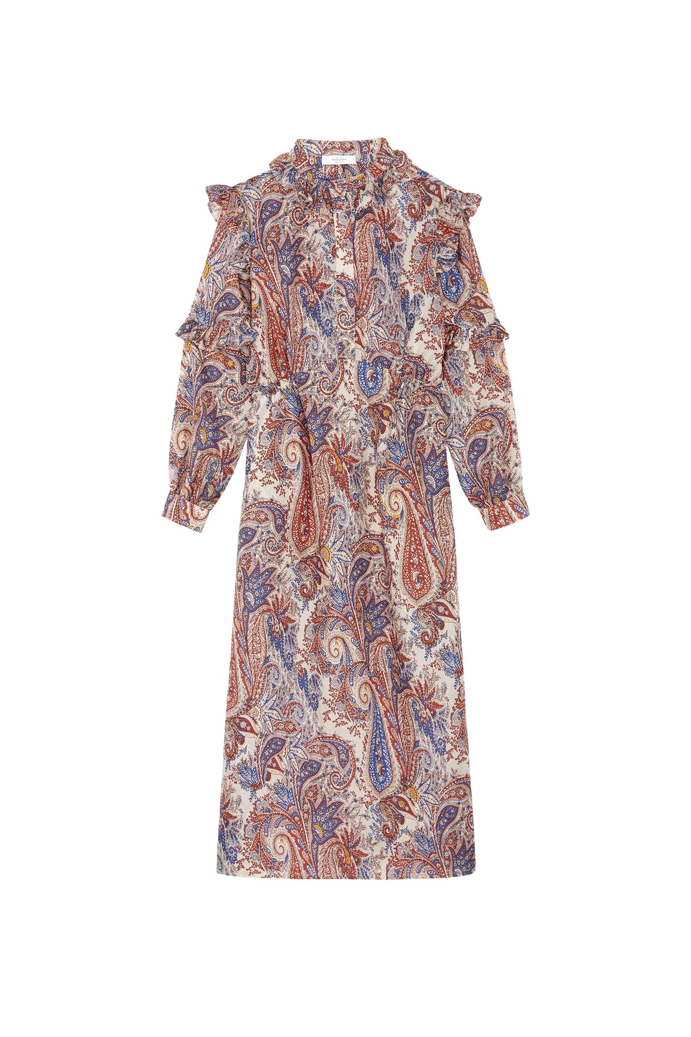 Robe longue Arlo à motif paisley en soie - Denim