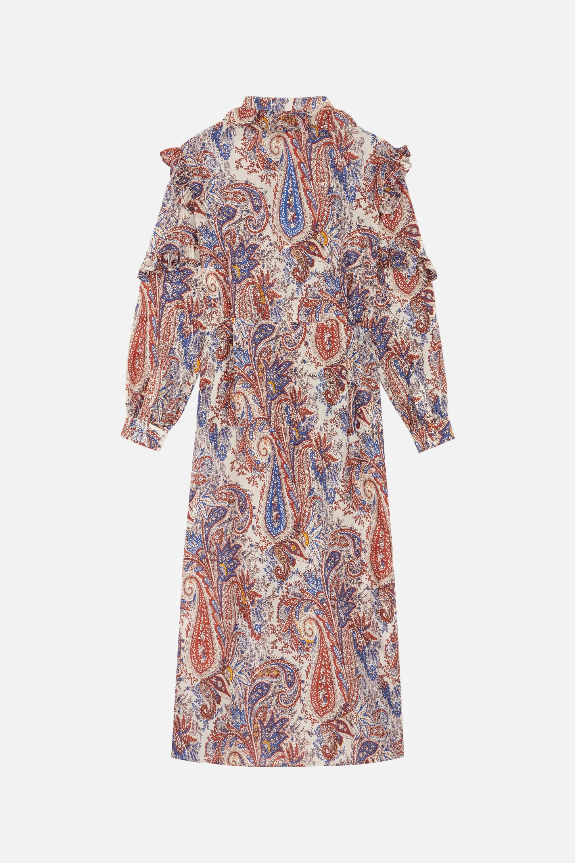Robe longue Arlo à motif paisley en soie - Denim