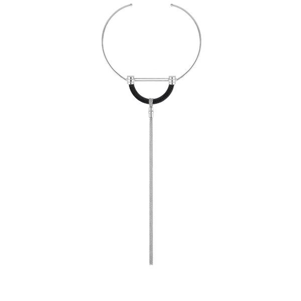 Collier rigide 1927 en laiton plaqué argent - Noir