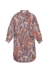 Wake paisley silk short dress - Denim