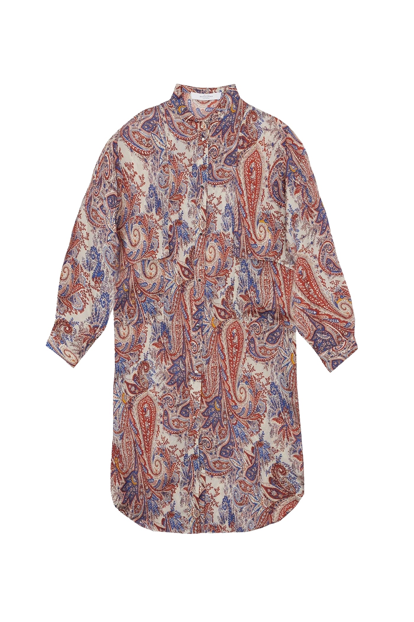 Wake paisley silk short dress - Denim