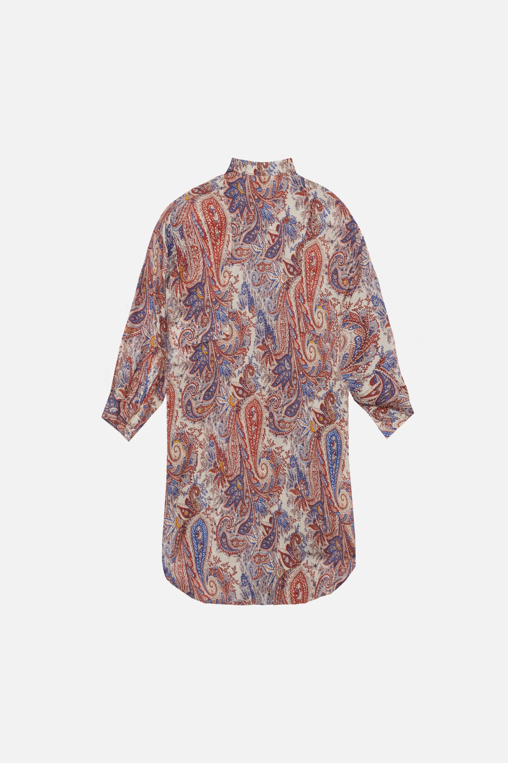 Wake paisley silk short dress - Denim