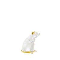 Sculpture Rat  en cristal - Incolore tamponné or