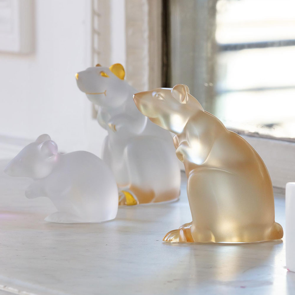 Sculpture Souris en cristal - Incolore