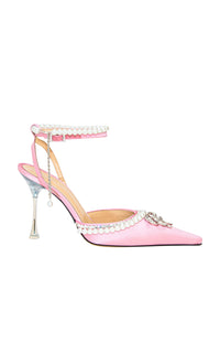 Sophie 100 silk and pearl slingbacks - Pink