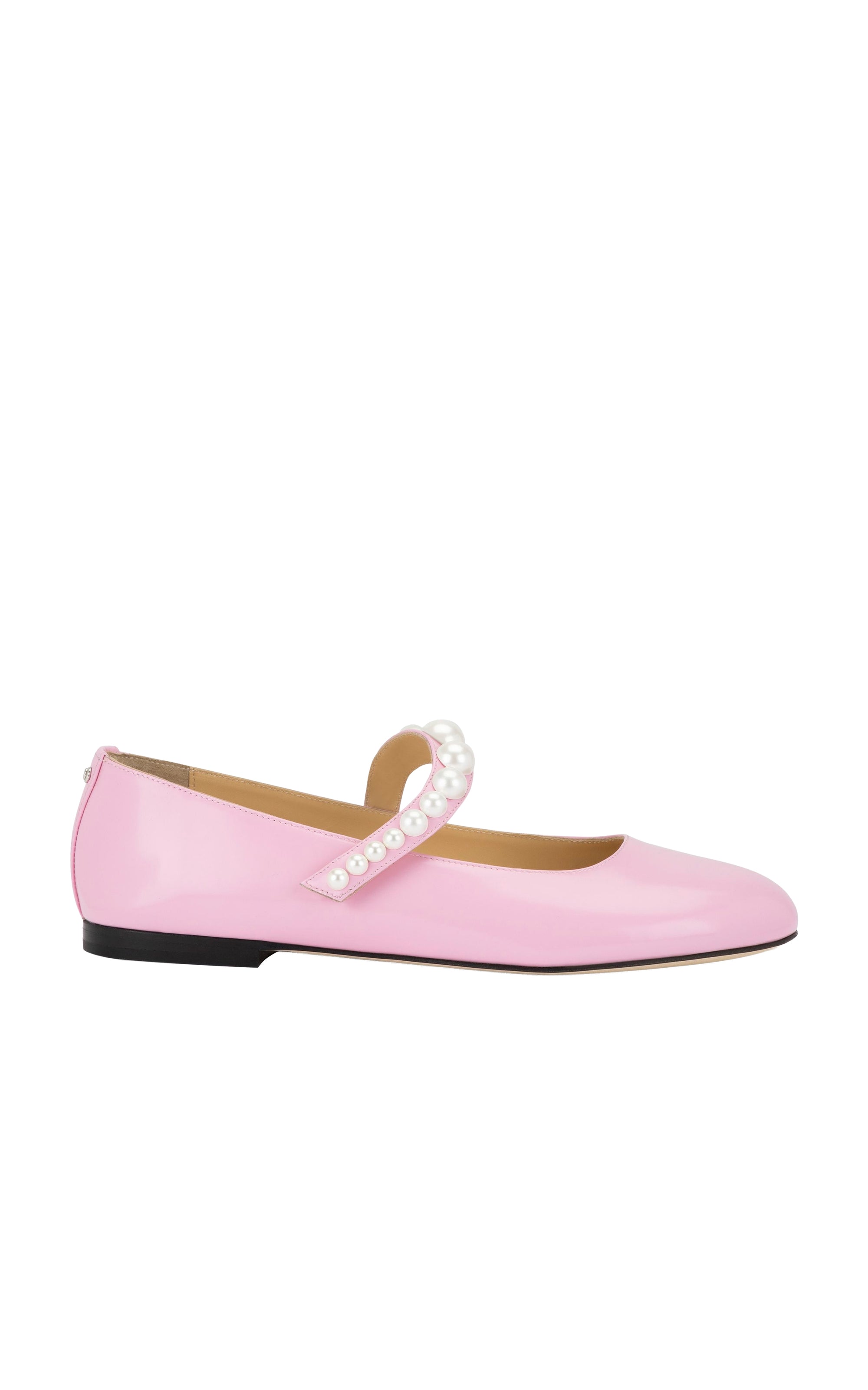 Sirène ballerinas in patent leather & pearls - Pink