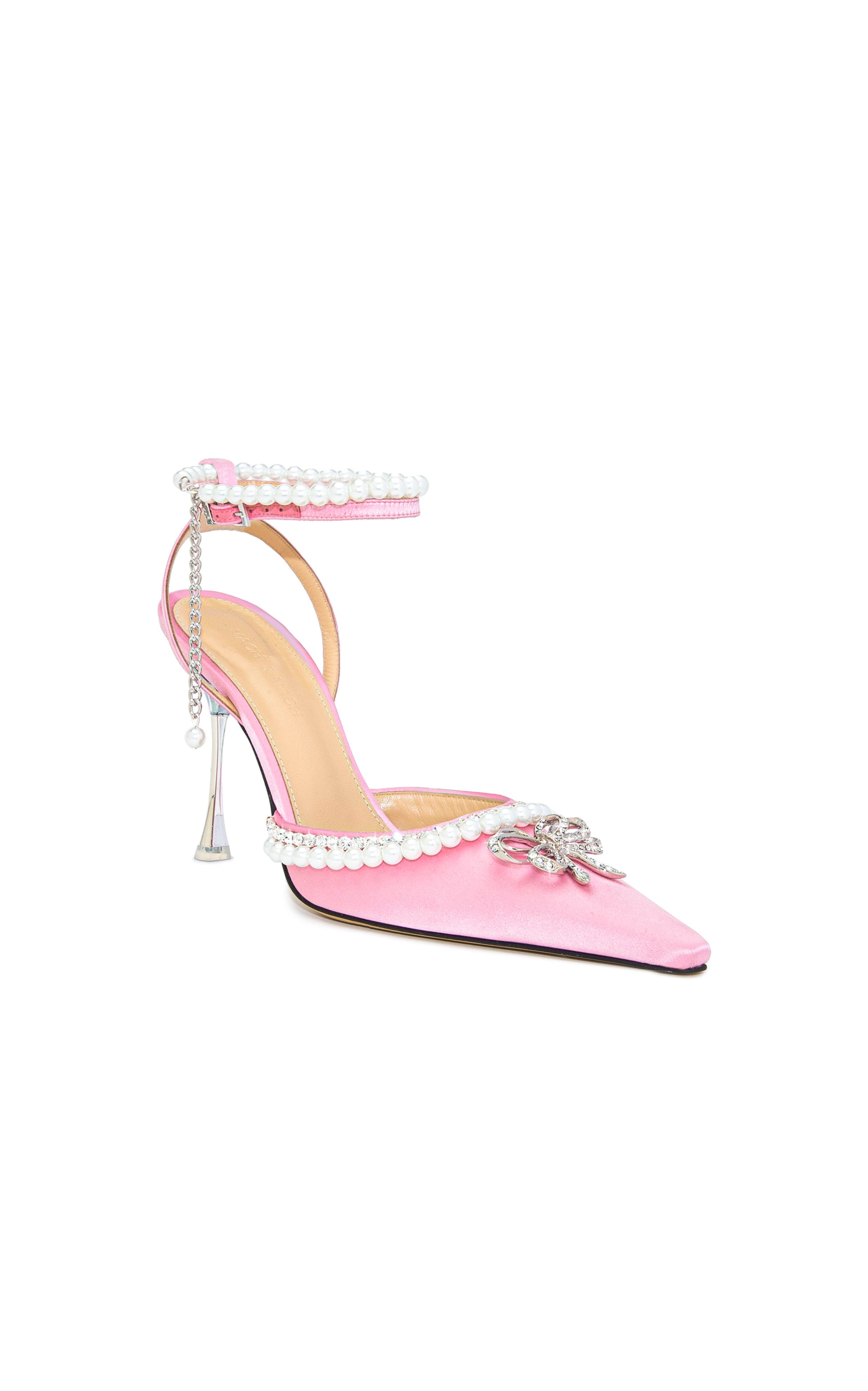 Sophie 100 silk and pearl slingbacks - Pink