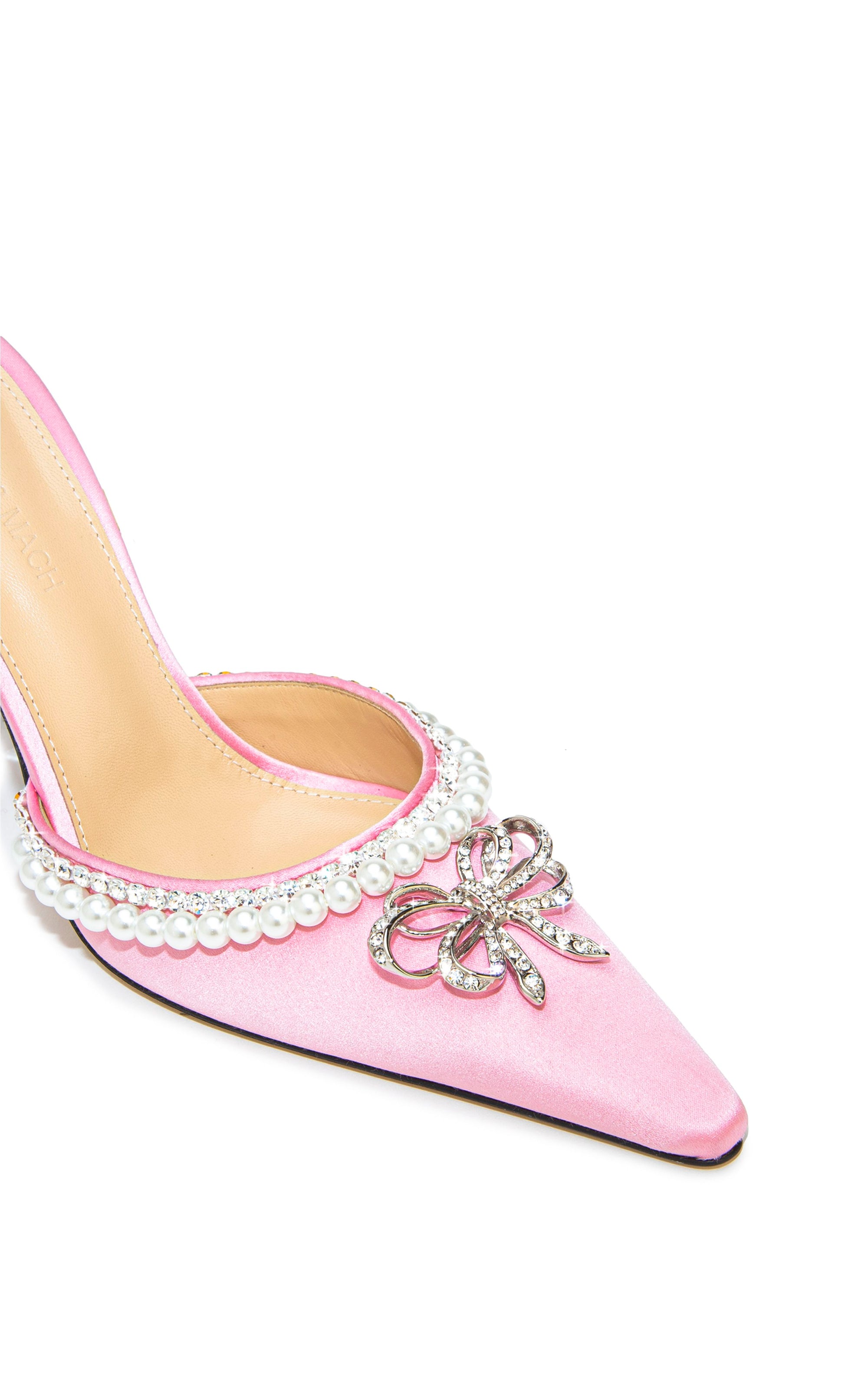 Sophie 100 silk and pearl slingbacks - Pink