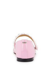 Sirène ballerinas in patent leather & pearls - Pink