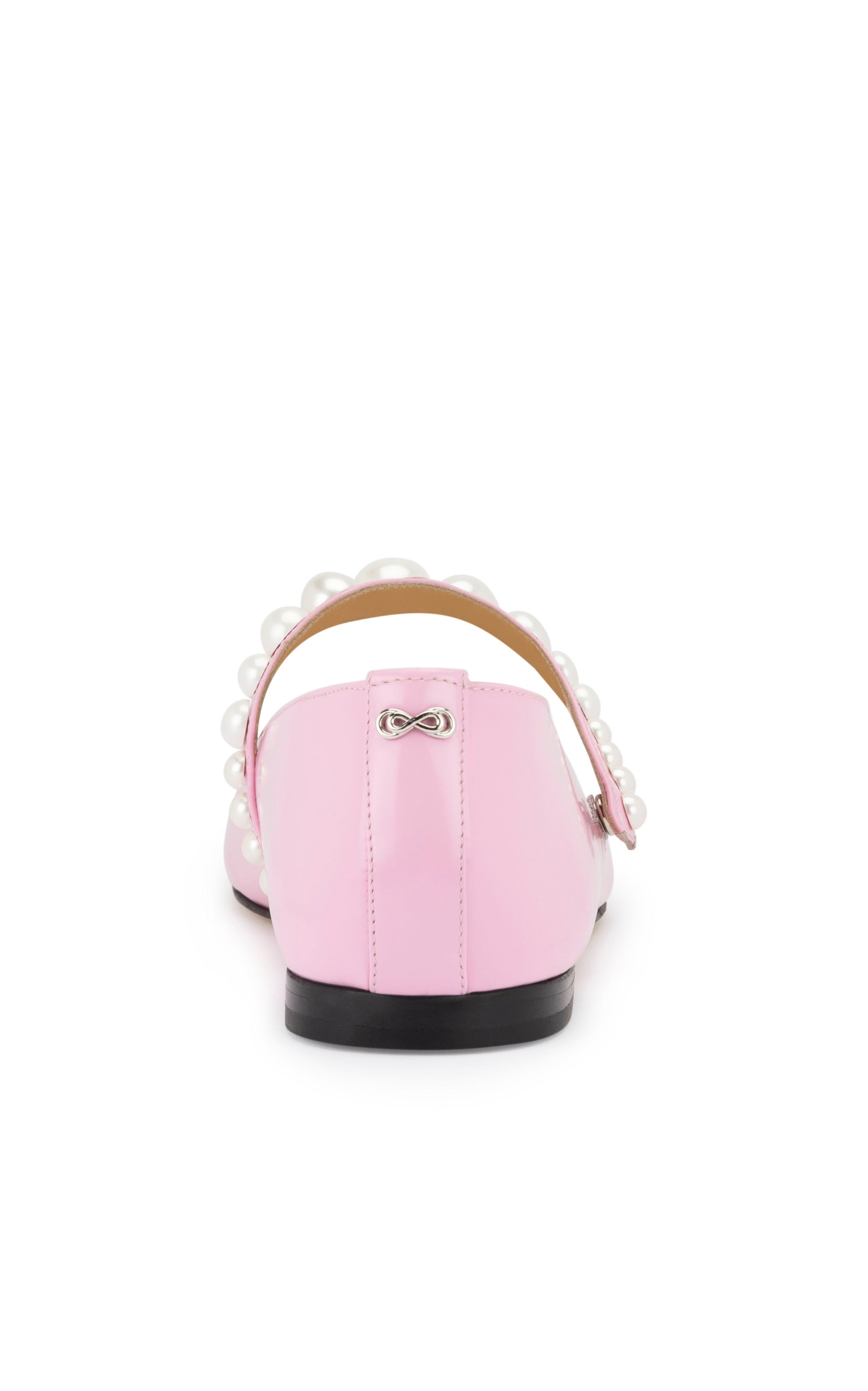 Sirène ballerinas in patent leather & pearls - Pink