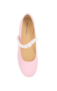 Sirène ballerinas in patent leather & pearls - Pink