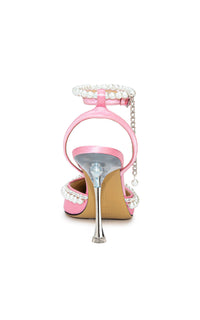 Sophie 100 silk and pearl slingbacks - Pink